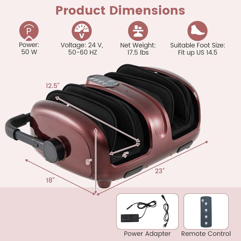 Shiatsu Foot & Calf Massager with Heat, Vibration Compression Electric Leg Massager for Neuropathy, Plantar Fasciitis Relief, Muscle Arm Relax