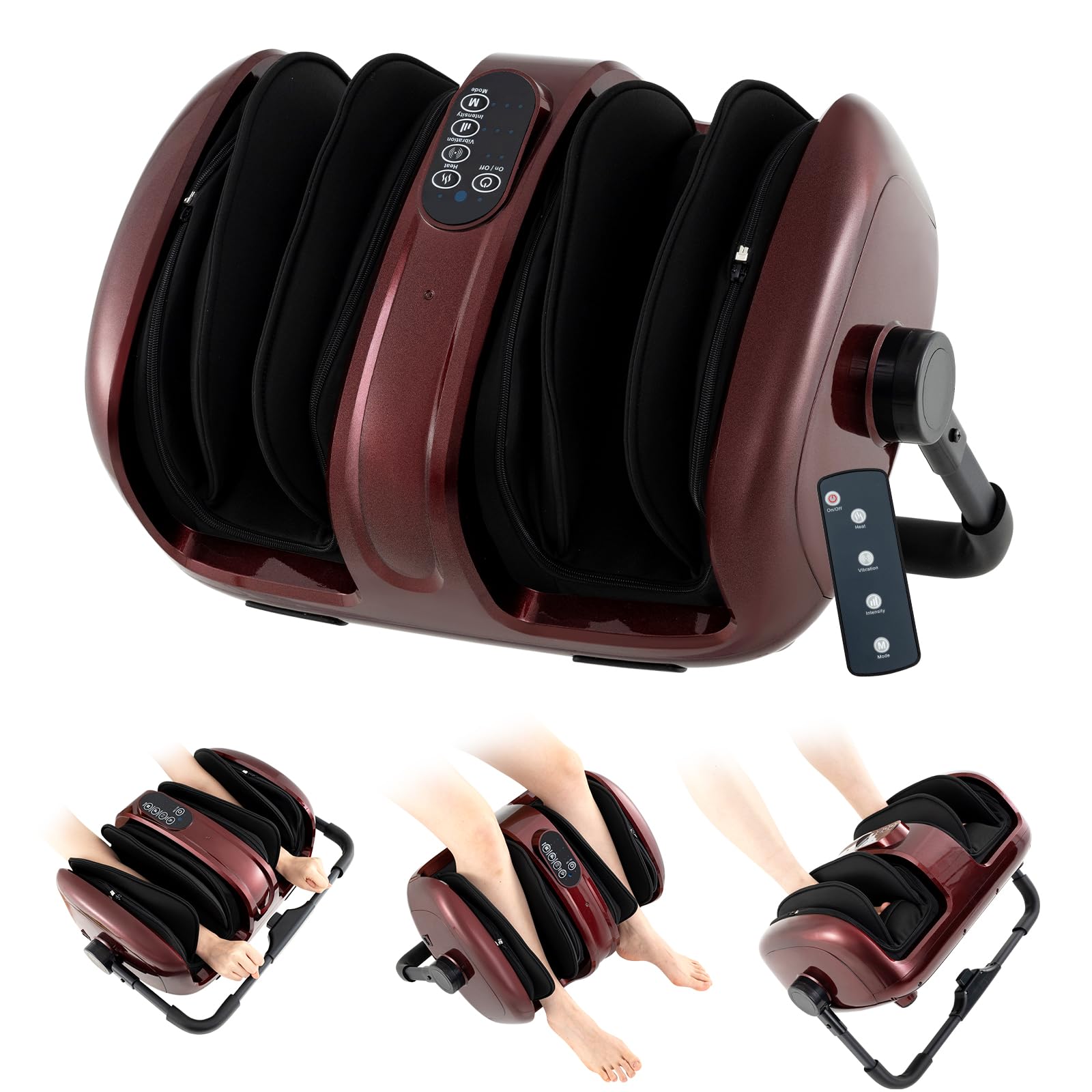 Shiatsu Foot & Calf Massager with Heat, Vibration Compression Electric Leg Massager for Neuropathy, Plantar Fasciitis Relief, Muscle Arm Relax