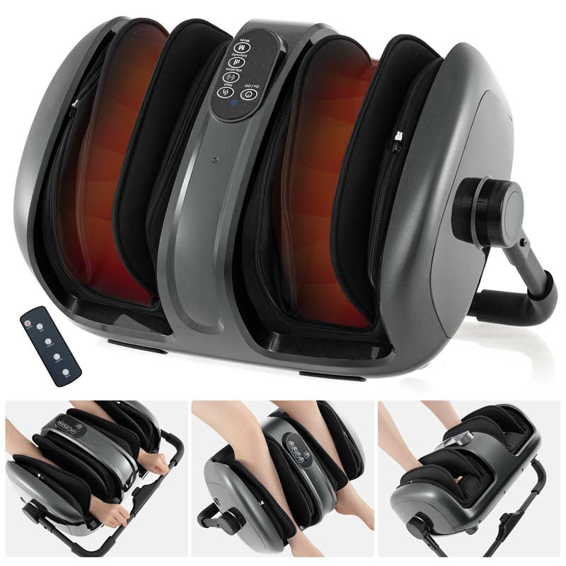 Shiatsu Foot & Calf Massager with Heat, Vibration Compression Electric Leg Massager for Neuropathy, Plantar Fasciitis Relief, Muscle Arm Relax