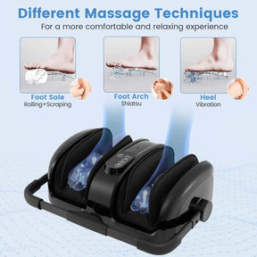 Shiatsu Foot & Calf Massager with Heat, Vibration Compression Electric Leg Massager for Neuropathy, Plantar Fasciitis Relief, Muscle Arm Relax