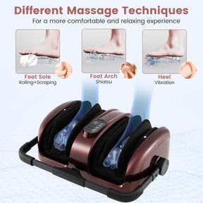 Shiatsu Foot & Calf Massager with Heat, Vibration Compression Electric Leg Massager for Neuropathy, Plantar Fasciitis Relief, Muscle Arm Relax