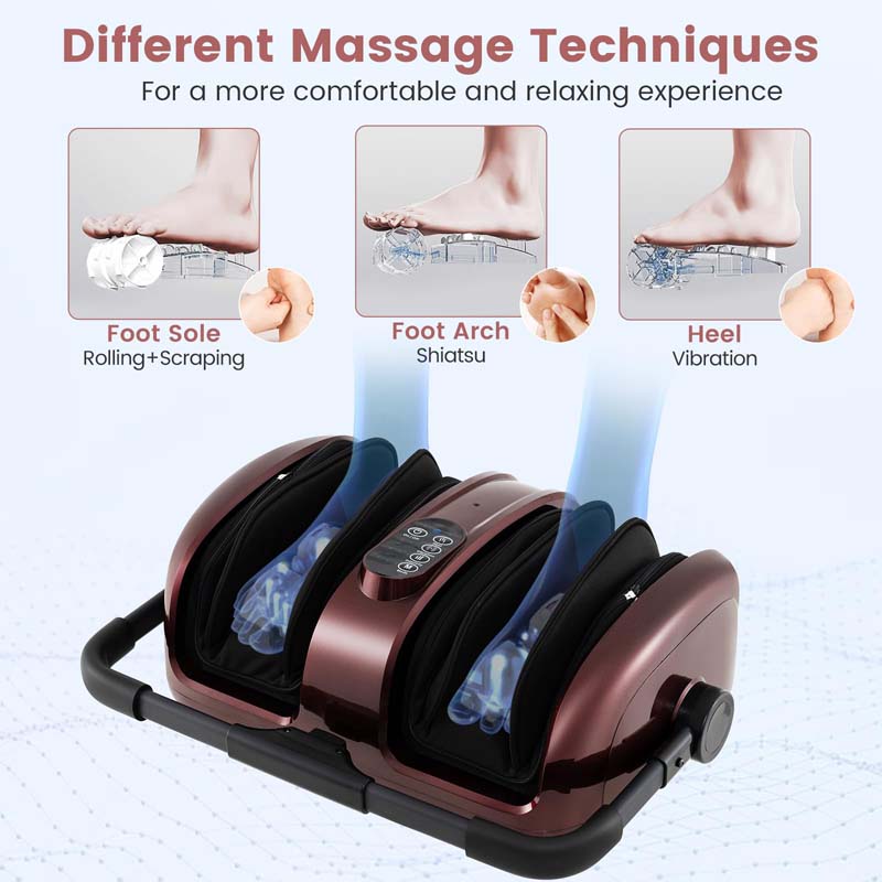 Shiatsu Foot & Calf Massager with Heat, Vibration Compression Electric Leg Massager for Neuropathy, Plantar Fasciitis Relief, Muscle Arm Relax