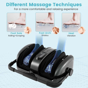Shiatsu Foot & Calf Massager with Heat, Vibration Compression Electric Leg Massager for Neuropathy, Plantar Fasciitis Relief, Muscle Arm Relax
