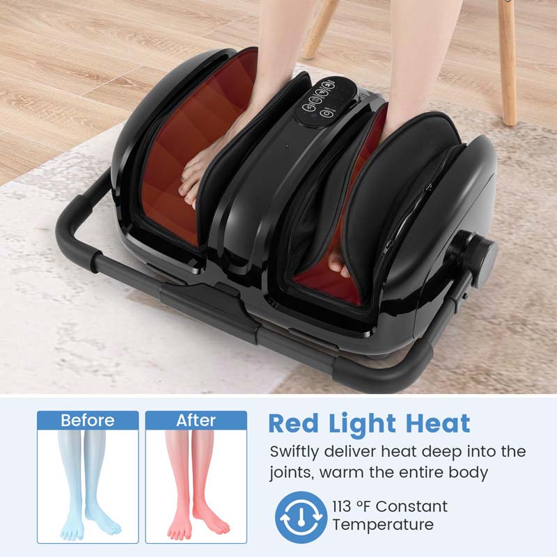 Shiatsu Foot & Calf Massager with Heat, Vibration Compression Electric Leg Massager for Neuropathy, Plantar Fasciitis Relief, Muscle Arm Relax