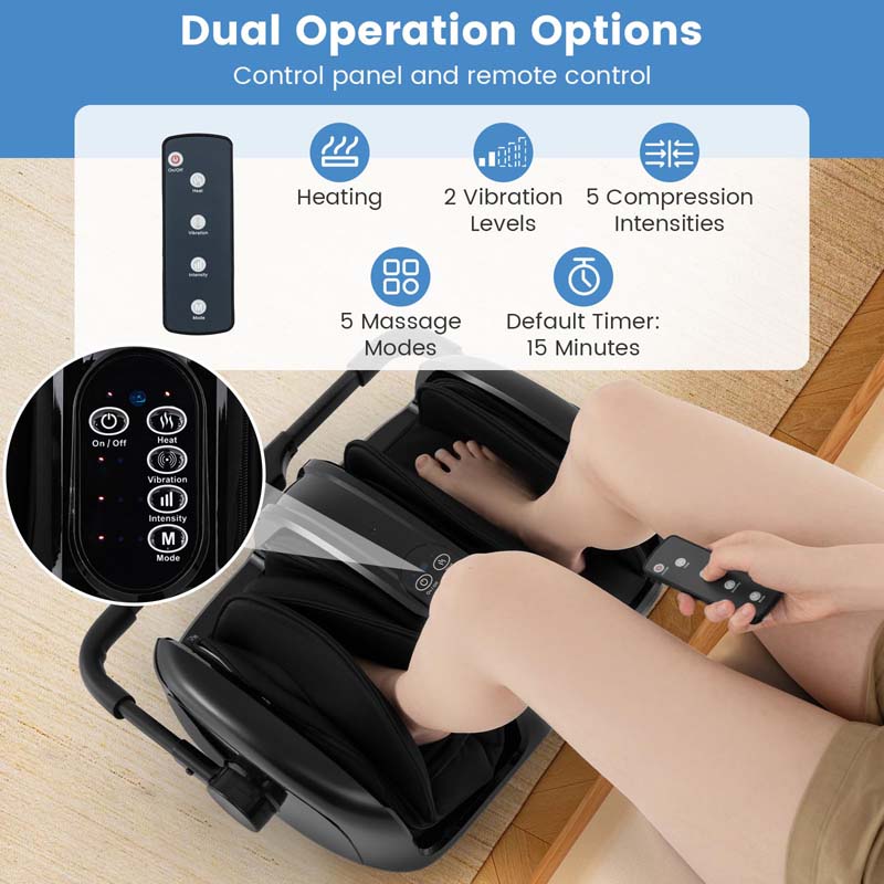 Shiatsu Foot & Calf Massager with Heat, Vibration Compression Electric Leg Massager for Neuropathy, Plantar Fasciitis Relief, Muscle Arm Relax
