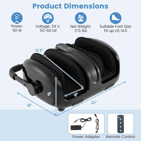 Shiatsu Foot & Calf Massager with Heat, Vibration Compression Electric Leg Massager for Neuropathy, Plantar Fasciitis Relief, Muscle Arm Relax