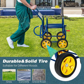 Garden Hose Reel Cart Holds 330 FT of 3/4" or 5/8” & 400 FT of 1/2" Hose, Heavy Duty Yard Water Planting Cart