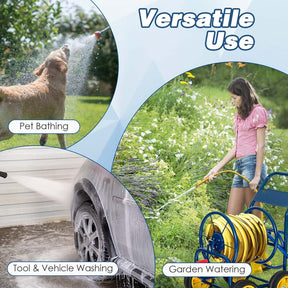 Garden Hose Reel Cart Holds 330 FT of 3/4" or 5/8” & 400 FT of 1/2" Hose, Heavy Duty Yard Water Planting Cart