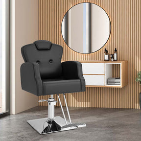 360° Swivel Salon Barber Chair with Adjustable Seat Height and Heavy Duty Hydraulic Pump