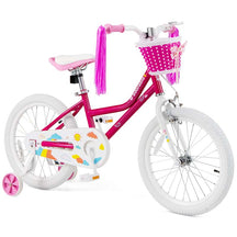 18" Kids Bike with Basket, Removable Training Wheels & Adjustable Padded Seat, Steel Frame Children Bicycle for 4-9 Years Old Girls Boys