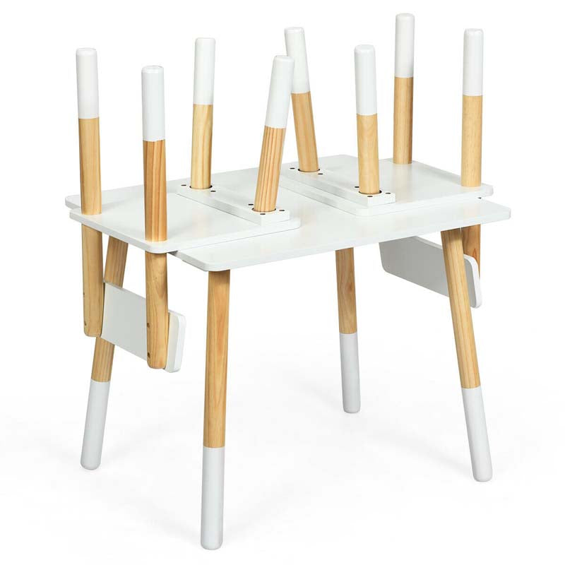 3 Piece Wood Activity Table with 2 Chairs, Kids Table and Chair Set for Toddler Drawing Reading Arts Crafts Snack Time