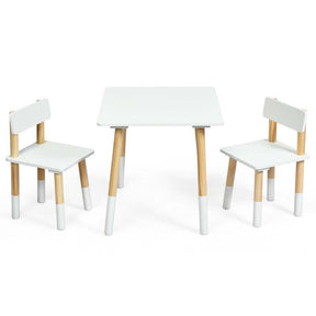 3 Piece Wood Activity Table with 2 Chairs, Kids Table and Chair Set for Toddler Drawing Reading Arts Crafts Snack Time