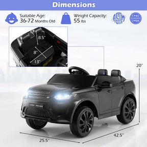 12V Kids Ride On Car, Licensed Land Rover Electric Vehicle Toy Car with Remote Control, LED Lights, Lockable Doors & Slow Start System