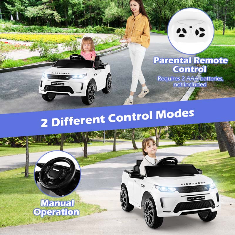 12V Kids Ride On Car, Licensed Land Rover Electric Vehicle Toy Car with Remote Control, LED Lights, Lockable Doors & Slow Start System