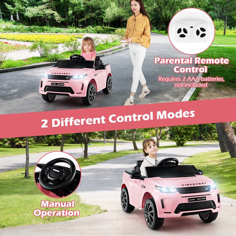 12V Kids Ride On Car, Licensed Land Rover Electric Vehicle Toy Car with Remote Control, LED Lights, Lockable Doors & Slow Start System