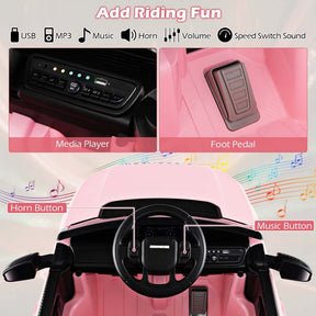 12V Kids Ride On Car, Licensed Land Rover Electric Vehicle Toy Car with Remote Control, LED Lights, Lockable Doors & Slow Start System