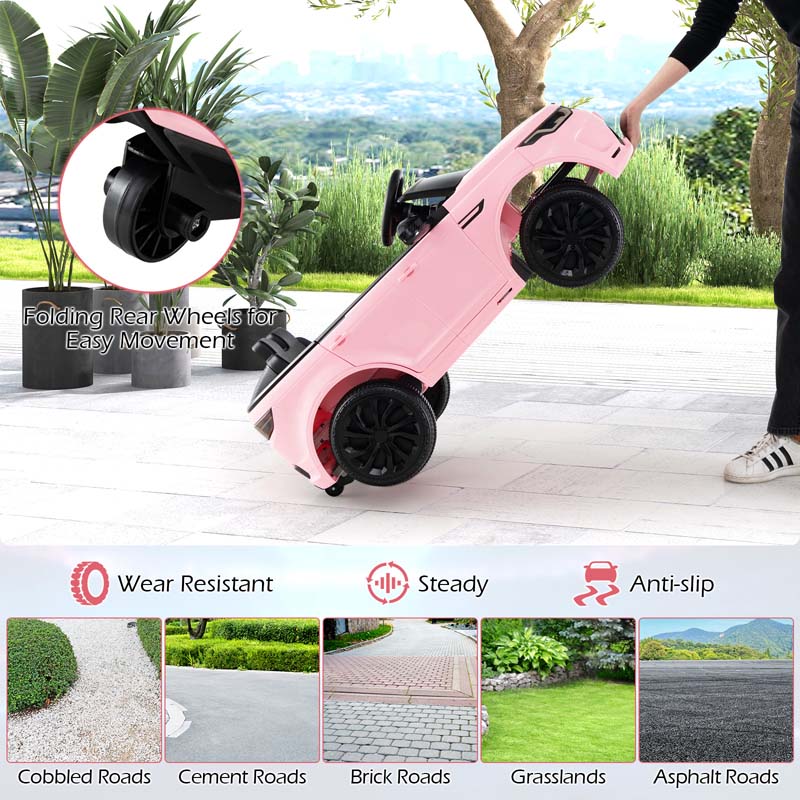 12V Kids Ride On Car, Licensed Land Rover Electric Vehicle Toy Car with Remote Control, LED Lights, Lockable Doors & Slow Start System