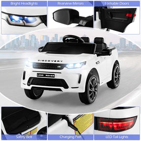 12V Kids Ride On Car, Licensed Land Rover Electric Vehicle Toy Car with Remote Control, LED Lights, Lockable Doors & Slow Start System