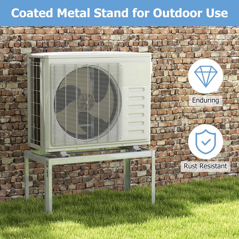 Mini Split Ground Stand for 9000-36000 BTU Ductless Air Conditioners, Heavy Duty Adjustable Outdoor AC Unit Bracket
