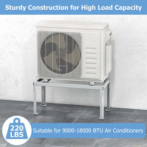 Mini Split Ground Stand for 9000-36000 BTU Ductless Air Conditioners, Heavy Duty Adjustable Outdoor AC Unit Bracket