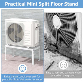 Mini Split Ground Stand for 9000-36000 BTU Ductless Air Conditioners, Heavy Duty Adjustable Outdoor AC Unit Bracket