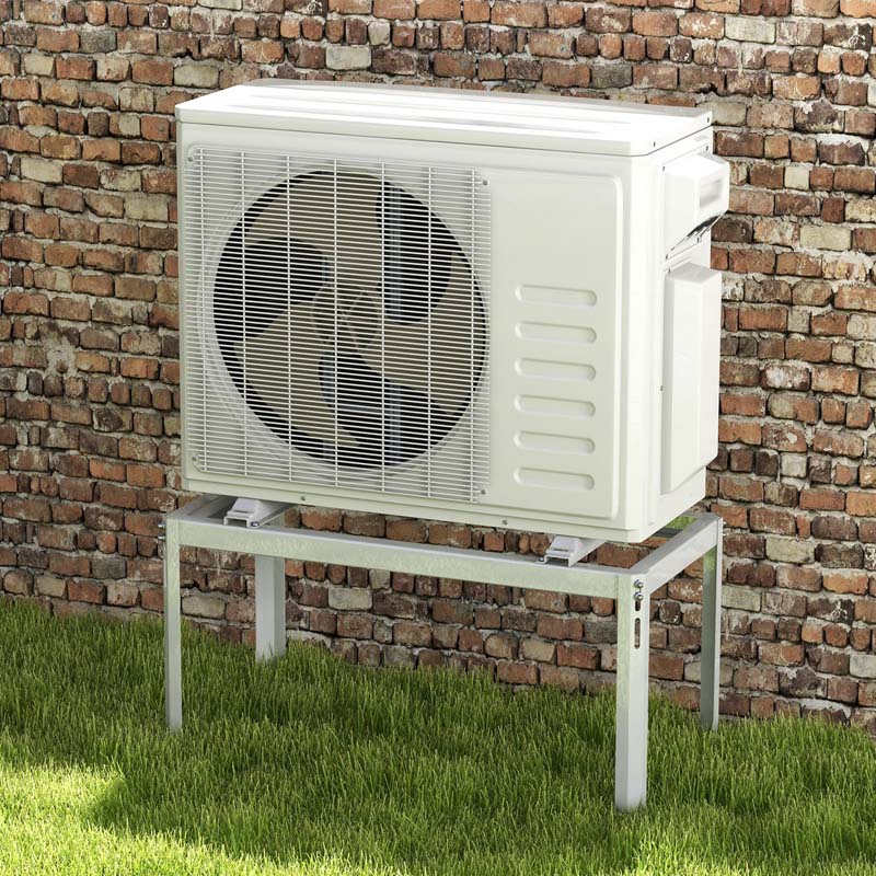 Mini Split Ground Stand for 9000-36000 BTU Ductless Air Conditioners, Heavy Duty Adjustable Outdoor AC Unit Bracket