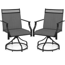 Outdoor Swivel Dining Chairs Set of 2/4 with Quick-Drying Fabric & Metal Frame, All-Weather Patio Chairs for Backyard Porch Lawn Garden