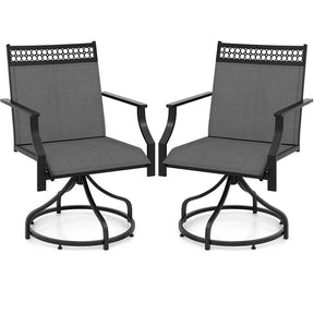 Outdoor Swivel Dining Chairs Set of 2/4 with Quick-Drying Fabric & Metal Frame, All-Weather Patio Chairs for Backyard Porch Lawn Garden