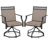 Outdoor Swivel Dining Chairs Set of 2/4 with Quick-Drying Fabric & Metal Frame, All-Weather Patio Chairs for Backyard Porch Lawn Garden