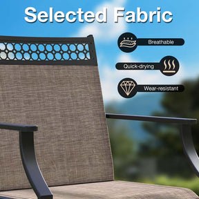 Outdoor Swivel Dining Chairs Set of 2/4 with Quick-Drying Fabric & Metal Frame, All-Weather Patio Chairs for Backyard Porch Lawn Garden