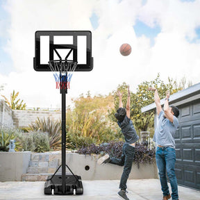 8-10FT 5-Level Height Adjustable Basketball Goal Stand with 44" Backboard, Portable Basketball Hoop Outdoor Indoor