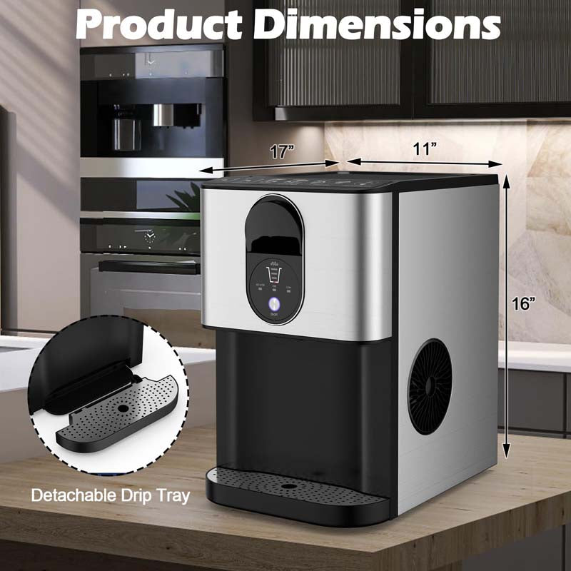 56 LBS/24H Nugget Ice Maker Countertop, Self-Dispensing Pepple Chewable Ice Making Machine with Self-Cleaning System