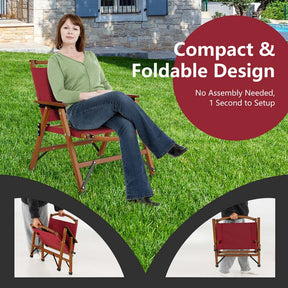 2-Pack Ultralight Bamboo Patio Folding Camping Beach Chairs, Portable Outdoor Lawn Chairs for Backpacking Hiking Fishing Picnic