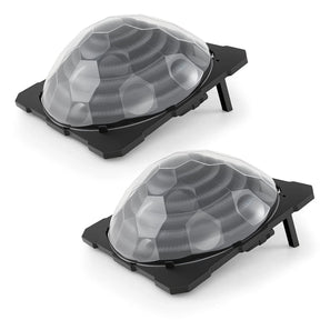 Solar Dome Pool Heater for Inground & Above Ground Swimming Pool with Transparent Cover, Black Heating Coil, Rotatable Hose Connectors, Foldable Legs