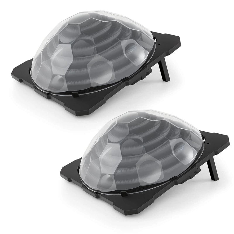 Solar Dome Pool Heater for Inground & Above Ground Swimming Pool with Transparent Cover, Black Heating Coil, Rotatable Hose Connectors, Foldable Legs