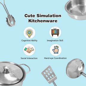 Wooden Kids Kitchen Playset w/Cookware Utensil, Phone, Clock, Water Dispenser, Pretend Cooking Toy Gift Toddlers Play Kitchen Set