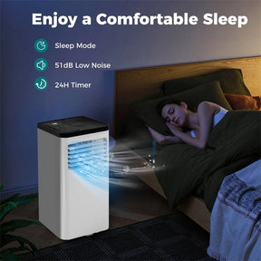 10000 BTU Portable Air Conditioner, 3-in-1 AC Unit, Fan & Dehumidifier with Sleep Mode, 24H Timer & Window Kit for Rooms up to 450 Sq. Ft