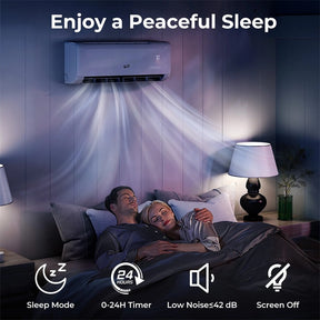 12000 BTU WiFi Mini Split Air Conditioner with Heat Pump, 22 SEER2 115V Inverter, Smart Alexa/Google Voice Control for 750 Sq.Ft Rooms