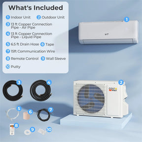12000 BTU WiFi Mini Split Air Conditioner with Heat Pump, 22 SEER2 115V Inverter, Smart Alexa/Google Voice Control for 750 Sq.Ft Rooms