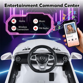 12V Kids Ride On Car, Licensed Mercedes-Benz SL500 Electric Vehicle with Remote Control, Spring Suspension, LED Lights & Music for Boys Girls