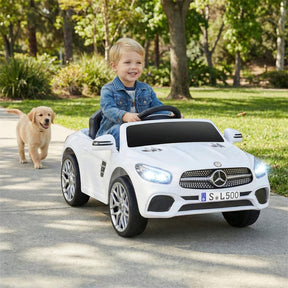 12V Kids Ride On Car, Licensed Mercedes-Benz SL500 Electric Vehicle with Remote Control, Spring Suspension, LED Lights & Music for Boys Girls
