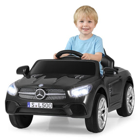 12V Kids Ride On Car, Licensed Mercedes-Benz SL500 Electric Vehicle with Remote Control, Spring Suspension, LED Lights & Music for Boys Girls