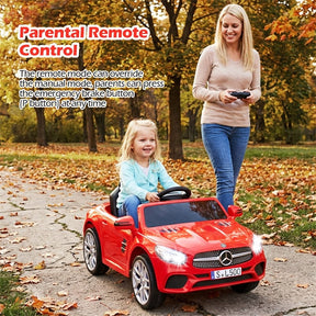 12V Kids Ride On Car, Licensed Mercedes-Benz SL500 Electric Vehicle with Remote Control, Spring Suspension, LED Lights & Music for Boys Girls