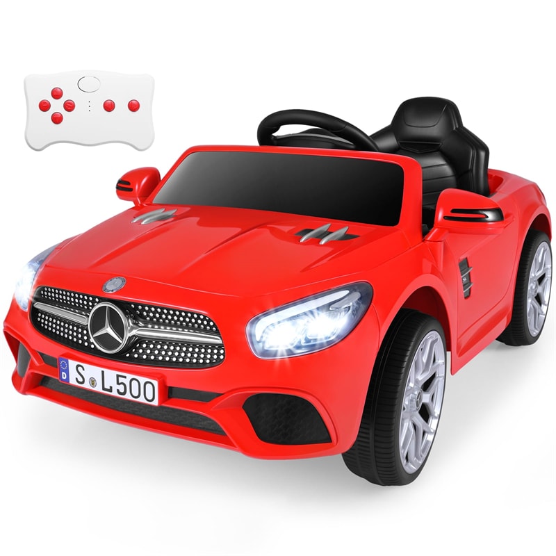 12V Kids Ride On Car, Licensed Mercedes-Benz SL500 Electric Vehicle with Remote Control, Spring Suspension, LED Lights & Music for Boys Girls