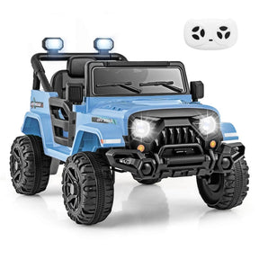 12V Kids Ride on Truck Car with Threaded Wheels, 3 Speeds Battery Powered Electric Vehicle Toy Car for Boys & Girls 3+