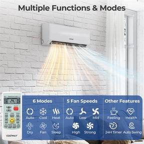 18000 BTU 22 SEER2 Dual Zone Mini Split Air Conditioner & Heater, WiFi Enabled Inverter Split System AC Unit with Heat Pump & Energy Star