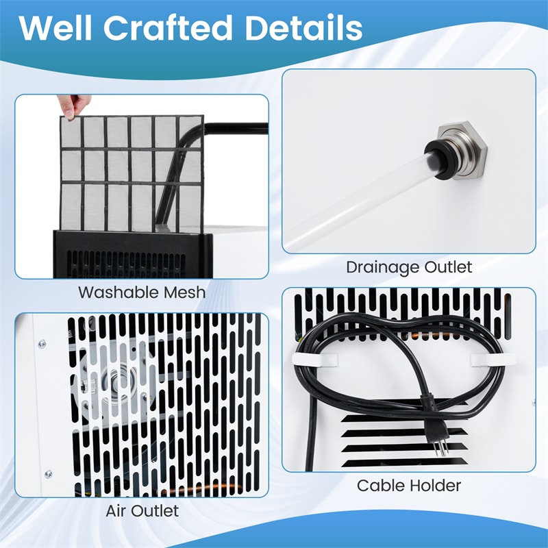 189 Pints Commercial Dehumidifier, 7,500 Sq.Ft Industrial Dehumidifier with Pump, 3.3Ft Drain Hose & Wheels for Basement, Warehouse, Job Sites