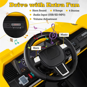 24V 4WD 2-Seater Kids Ride-On Excavator, Electric Construction Truck with Remote Control, Digging Arm & Lights, Battery Powered Toy Car for Ages 3+