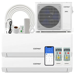 30000 BTU 23 SEER2 Dual Zone Mini Split Air Conditioner & Heater, WiFi Enabled Inverter Ductless AC System with Heat Pump & Energy Star
