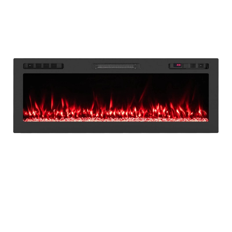 36-68" Smart WiFi Electric Fireplace, Recessed/Wall Mounted Fireplace Heater, 12 Flame & Ember Bed Colors, Alexa/Google Assistant, 12H Timer